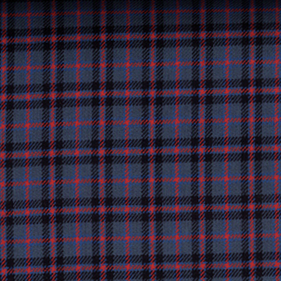 Blue Red Small Check Poly-Viscose